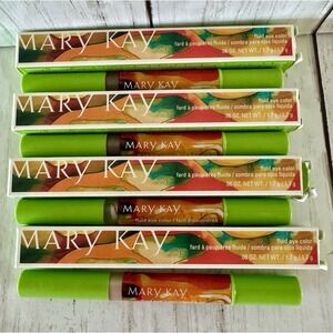 NIB Lot of 4 Mary Kay Fluid Eye Color RAINFOREST  & PEARL 0.06 oz ~ NEW in Box